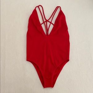 Red Strappy Bodysuit